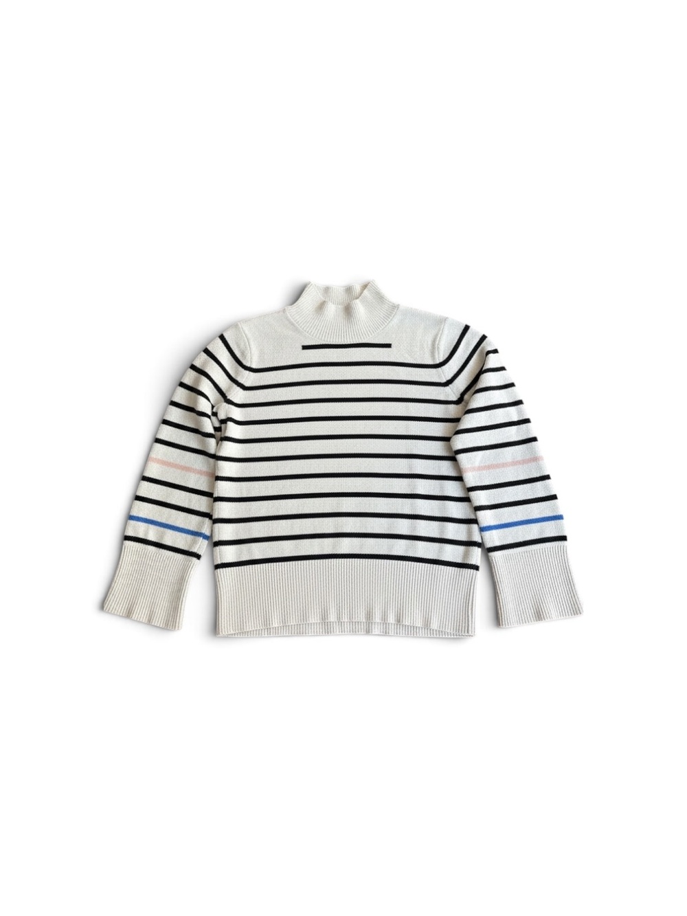 LOFT OUTLET BLACK AND CREAM MOCK TURTLENECK SWEATER FUN PIECE FOR YOUR CLOSET